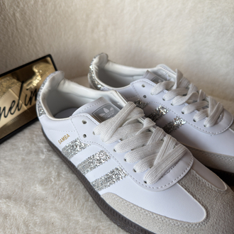 Adidas Samba OG – White / Glitter (Sequins Stripes) 