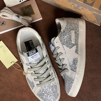 Golden Goose Superstar Silver Glitter