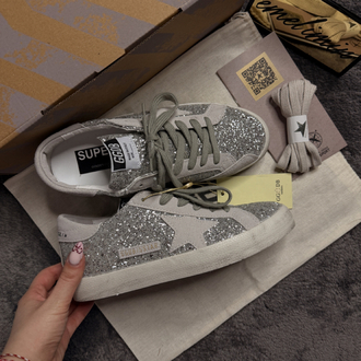 Golden Goose Superstar Silver Glitter