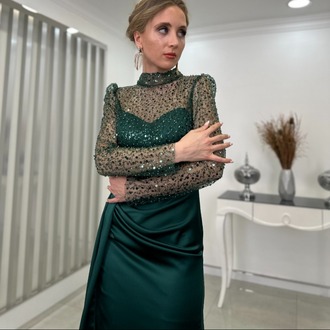EMİ ZENN - ZÜMRÜT SATEN ABİYE