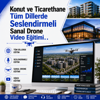 Konut ve Ticarethane Tüm Dillerde Seslendirmeli Sanal Drone Video Eğitimi