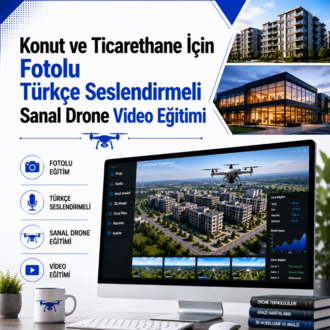 Konut ve Ticarethane İçin Fotolu Türkçe Seslendirmeli Sanal Drone Video Eğitimi