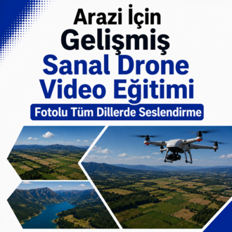 Arazi İçin Gelişmiş Sanal Drone Video Eğitimi Fotolu Tüm Dillerde Seslendirme