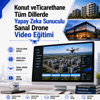 Konut veTicarethane Tüm Dillerde Yapay Zeka Sunuculu Sanal Drone Video Eğitimi