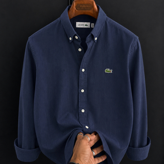 Lacoste-Lacivert-Ham Keten Gömlek-Yazlık