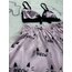 PEMBE SATEN DESENLİ ŞORTLU BRALET TAKIM