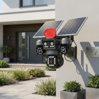 O-Kam Ok-331 Premi̇um 4G 12Mp 4G Si̇m Kartlı Solar Panelli̇ 4 Lens