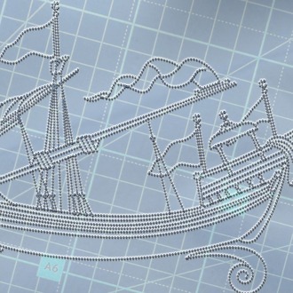 Perforated Stencil 10 x 15 cm – Galleon Motif Tile / Plate Pattern