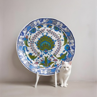 Perforated Stencil 40 cm. - Classic Iznik 1545 Symmetrical Hyacinth Hatayi Tile Plate Pattern