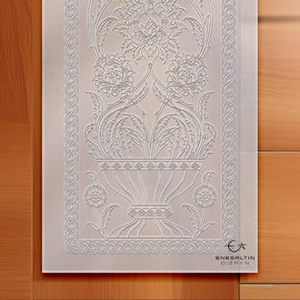 Perforated Stencil 30x100 cm. MAXI SIZE - Herbal Hatayi Vase Motif Tile Pattern