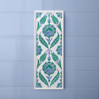 Perforated Stencil 20 x 60 cm. - Vertical Panel Symmetrical Herbal Ulama Tile Pattern