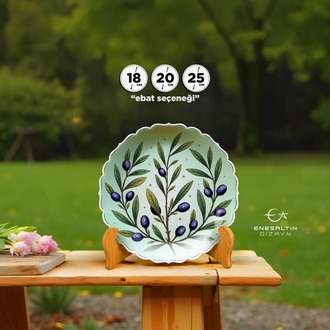 Perforated Stencil - Simple Design Olive Branch Tile Plate Pattern