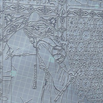 Perforated Stencil Suitable for 30 or 33 cm - Osman Hamdi Bey Turtle Trainer Tile Plate Pattern