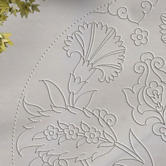 Perforated Stencil - Classic Symmetrical Quadruple Carnation Tile Plate Pattern