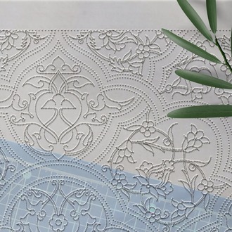 Perforated Stencil 38x38 cm. -  Illumination Decoration Rumi Motif Plate / Tile Pattern