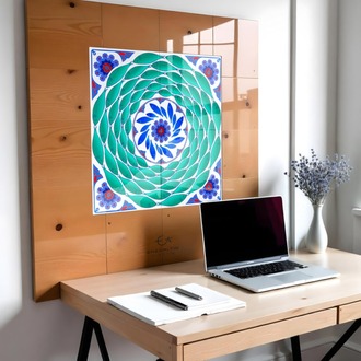 Perforated Stencil 40 x 40 cm - Tile Pattern with Herd of Fish Motif