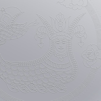 Perforated Stencil - Tile Plate Pattern with Shahmaran Motif