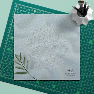 Perforated Stencil Set 5-Piece - Tulip Rose Botanical Motif Tile Pattern