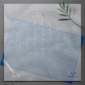 Perforated Stencil 40 cm. - Ivy Tulip Motif Tile Plate Pattern