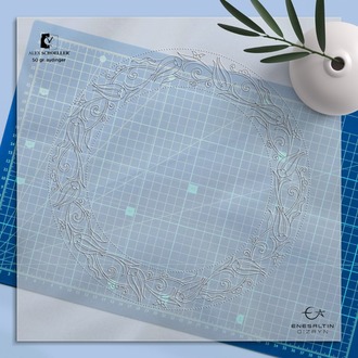 Perforated Stencil 25 cm. - Ivy Tulip Motif Tile Plate Edge Pattern