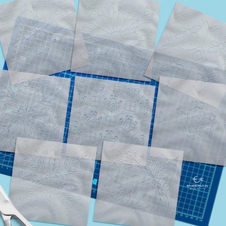 8-Piece Perforated Stencil Set – Sicilian Style Motif 10 x 10 cm. Tile Pattern