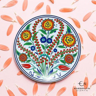 Perforated Stencil 30 cm. - Hyacinth and Thorn Plant Motif Iznik Tile Pattern