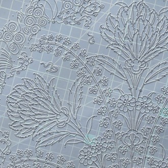 Perforated Stencil 30 cm. - Classic Iznik 1575 Symmetrical Rose and Dagger Leaf Tile Plate Pattern