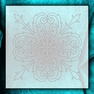 Perforated Stencil 10 x 10 cm – 2 Copies of Vintage Mosaic Tile Motif Tile Pattern