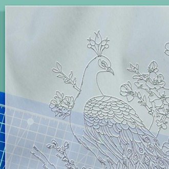 Perforated Stencil 20x40 cm. - Exotic Peacock Motif Tile Pattern