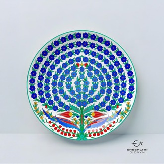 Perforated Stencil 30 cm. - Tile Plate Pattern with Tree of Life Motif