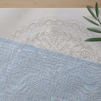 Perforated Stencil 40 cm. - Kütahya Tile Pattern with Double Peacock Motif