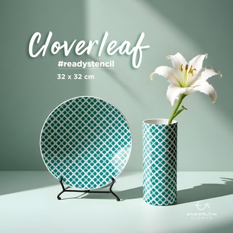 Perforated Stencil 32 x 32 cm. - Cloverleaf Seamless Plate / Tile Pattern