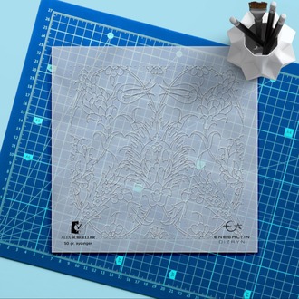 Perforated Stencil 20 x 20 cm – Ulama Symmetrical Hatayi Tile Pattern