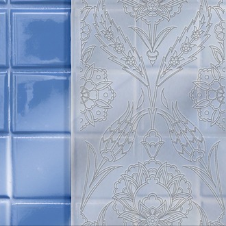 Perforated Stencil 20 x 60 cm. - Vertical Panel Symmetrical Herbal Ulama Tile Pattern