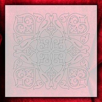 Perforated Stencil 10 x 10 cm – 2 Copies of Vintage Mosaic Tile Bird Motif Tile Pattern