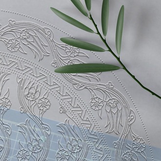 Perforated Stencil 40 cm. - Ivy Tulip Motif Tile Plate Pattern