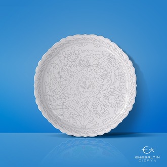 Perforated Stencil 30 cm. - Tile Pattern with Plant Motifs