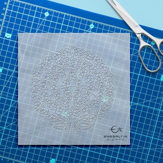 Perforated Stencil - Tree of Life Tile Plate Pattern Design