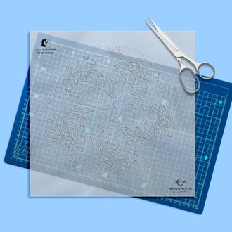 Perforated Stencil - Five Betta Fish Tile Pattern