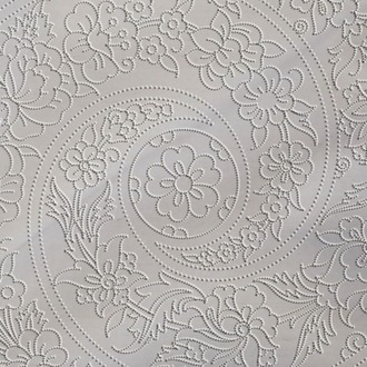 Perforated Stencil 30 cm. - Swirl Tile Plate Pattern with Plant Motifs
