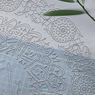 Perforated Stencil 40 cm. - Evil Eye Verse Calligraphy Tile Plate Pattern with Edge Motif