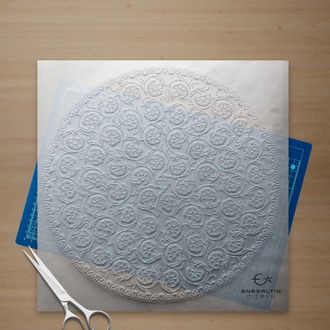 Perforated Stencil 30 cm. - Kutahya Classic Single Carnation Tile Plate Pattern