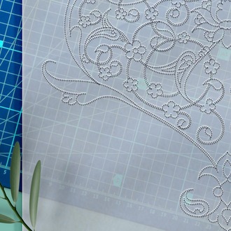 Perforated Stencil 25 x 30 cm. - Rumi Tile Pattern with Illumination Decoration Şemse Motif
