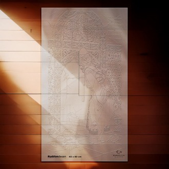 Perforated Stencil 40 x 80 cm. Oversized  - Osman Hamdi Bey Turtle Trainer Tile Plate Pattern