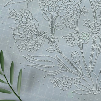 Perforated Stencil 30 cm. - Iznik Tile Pattern with Tulip Rose Plant Motifs