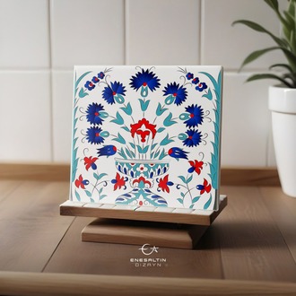Perforated Stencil 20 x 20 cm. - Carnation Vase Tile Pattern