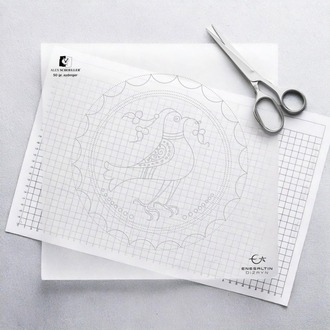 Perforated Stencil 25 cm. - Seljuk Period Peace Dove Figured Tile Pattern
