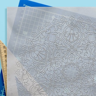 Perforated Stencil 20 cm. - Rumi Carnation Motif Tile Pattern