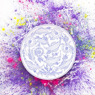 Perforated Stencil 40 cm. - Classic Iznik Hatayi and Dagger Leaf Tile Plate Pattern