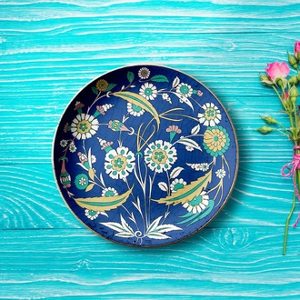 Perforated Stencil 30 cm. - Dagger Leaf Plant Motif Iznik Tile Pattern